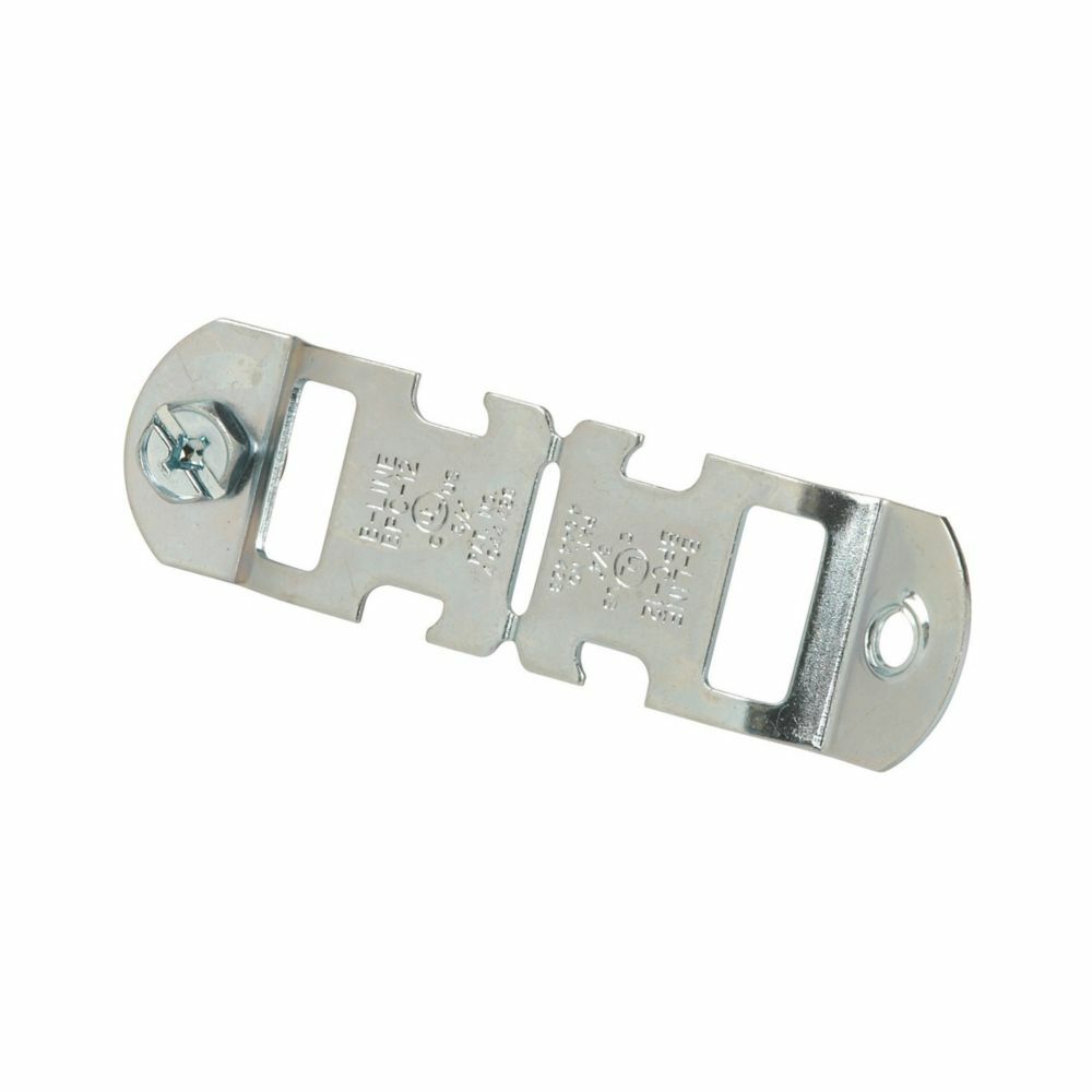 Eaton B-Line series conduit support fasteners, Conduit and cable, 1" Height, 1" Length, 1" Width, 0.1lbs, Rigid or EMT conduit size: 0.75", Break-apart conduit clamps, 200 lbs load capacity, Pre-galvanized