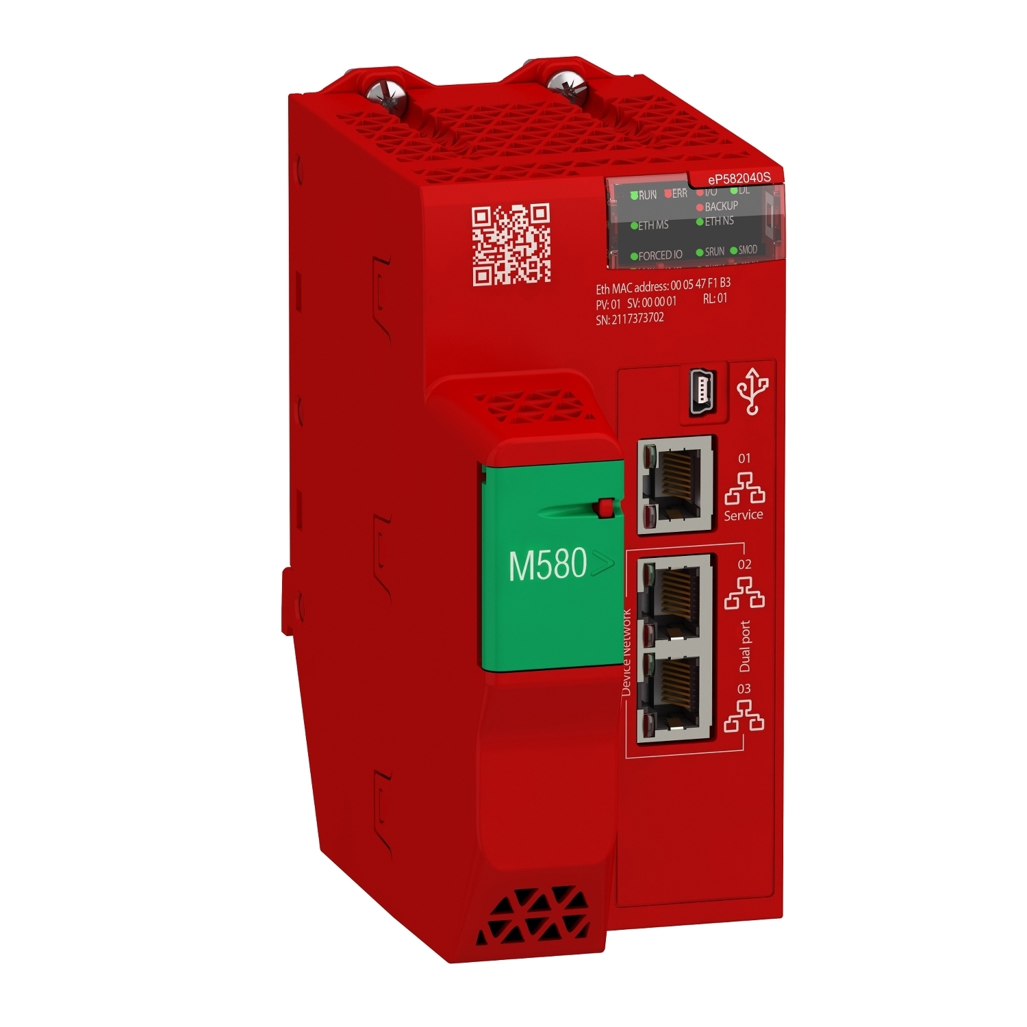 standalone safety processor, Modicon M580, 8MB, 61 Ethernet devices, 8 remote IO racks, 16 CIP safety devices