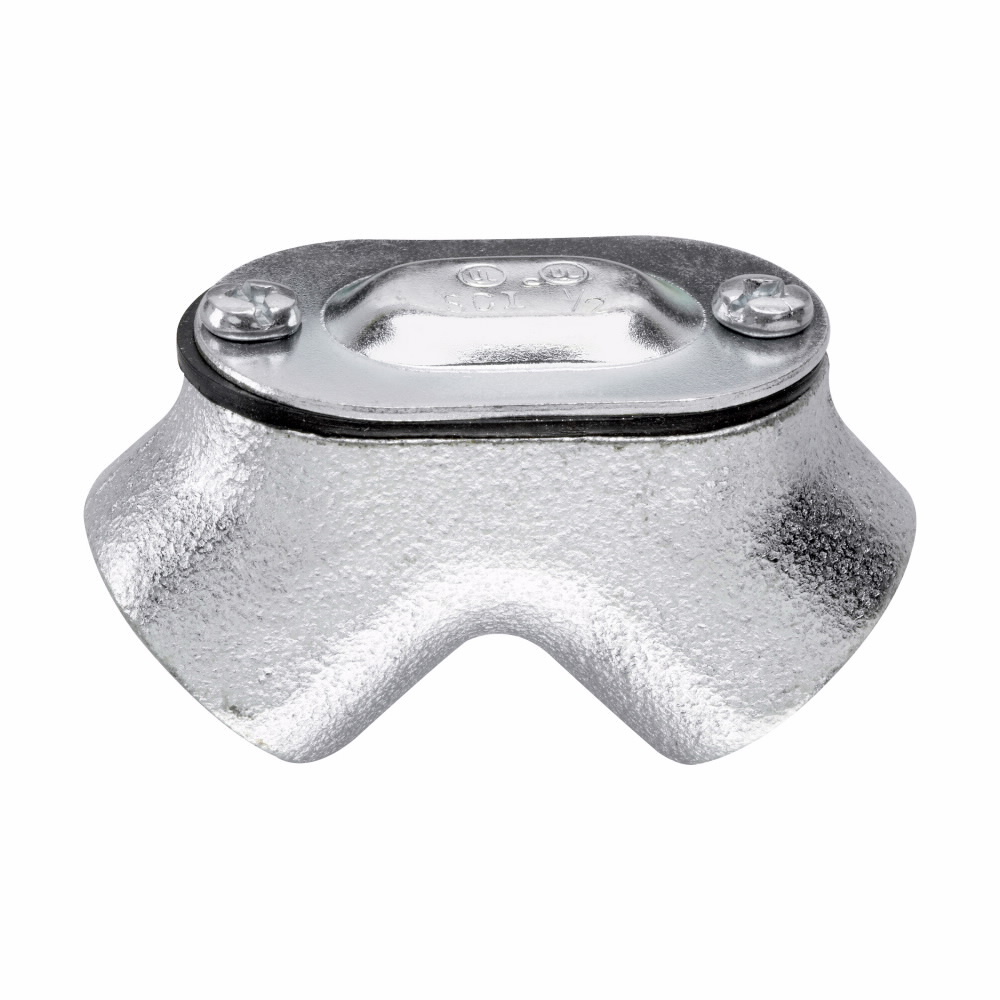 Eaton Crouse-Hinds series pull elbow, Rigid/IMC, Gender end 1: female, Gender end 2: female, Malleable iron, 90?, 2", Rigid to rigid (female to female)