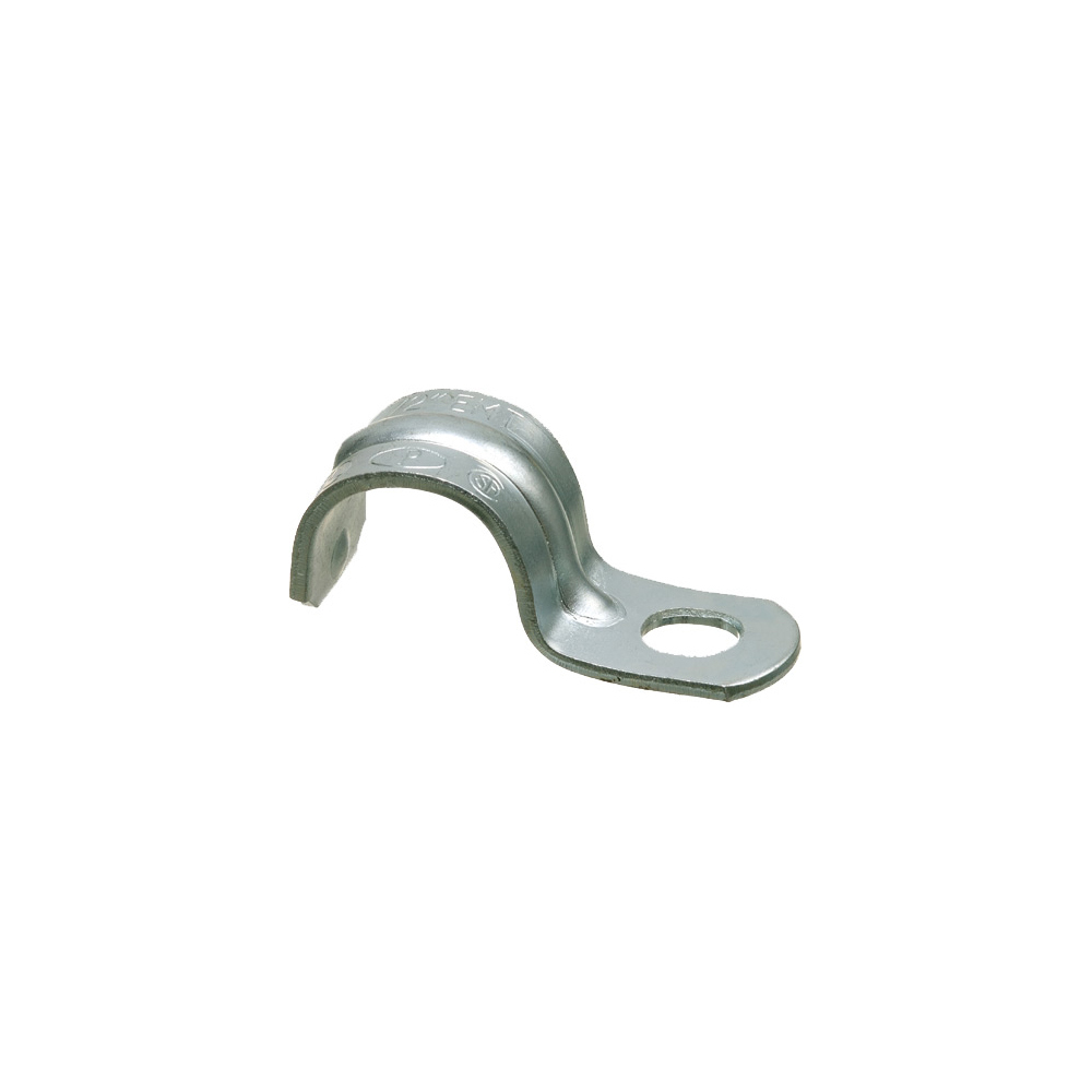 1" Heavy-Duty 1-Hole EMT STRAP, click on type, plated steel