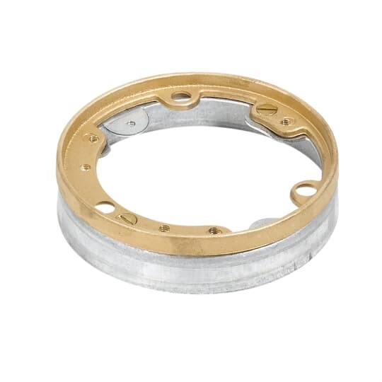 Flange and Adjustment Ring for Recessed Service Floor Box, Allows 3/4 Inch Adjustment, Brass