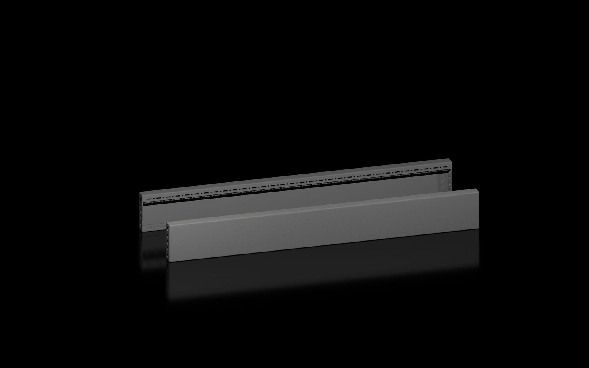 VX base/plinth trim panel, side, H: 100 mm, for D: 1000 mm, carbon steel