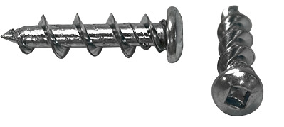 1-1/4" Wall Dog Anchor, Pan Head, Square Drive, Zinc Plated,Jar
