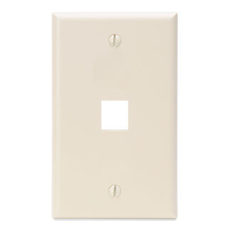 QuickPort Wallplate, Single Gang, 1-Port, Light Almond