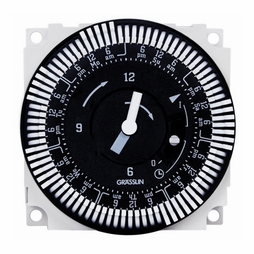The 7D TMR W/MNL OR SWITCH BAT BU 120V Electromechanical Timer Module is designed to be placed inside a machine control panel, circuit board, or other equipment. It offers up to 21 Amp switching designed for control of heating, ventilation, air conditioning, refrigeration, lighting, security, circulating pumps, spas, OEM applications, or any electrical load requiring 7-Day scheduling.