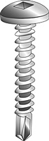 8 x 1" Self-Drilling (TEK) Sheet Metal Screw, Pan Head, Square Drive, #2 Drill Point, Zinc Plated, Box
