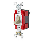 20 Amp, 120 Volt, Lev-Lok Switch, Large Toggle, Quiet Single-Pole, Ivory