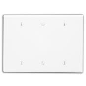 Midway Size High Impact Thermoplastic 3-Gang Blank Wallplate, Ivory