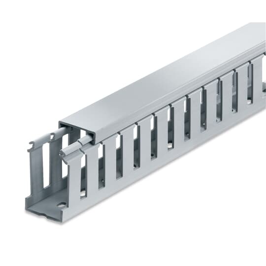 Wiring Duct Wide Slot, 1.5 Inches x 4 Inches, Gray PVC