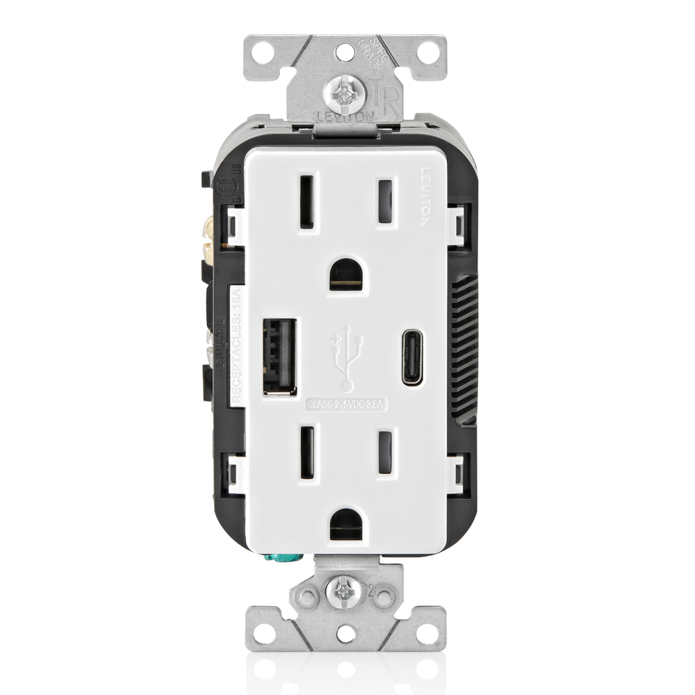 DECORA TYPE AC USB 15A 18W WHITE