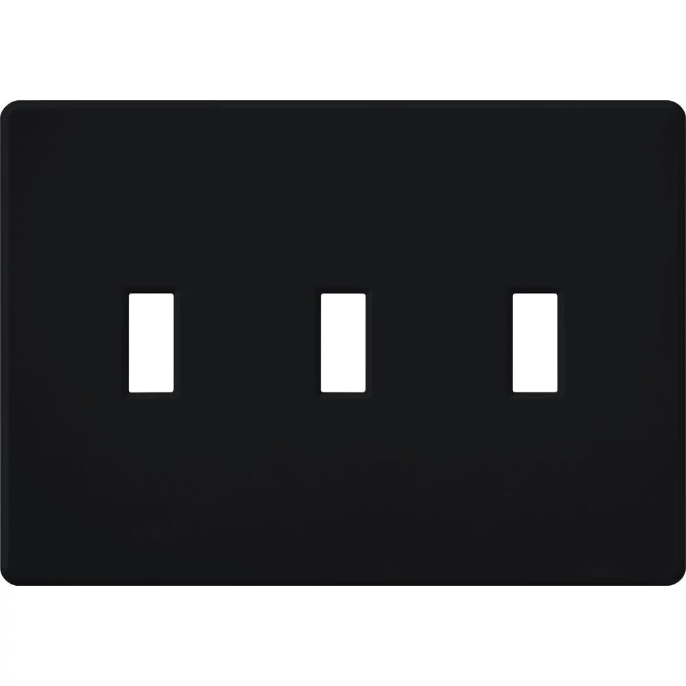 Fassada, Gloss, Three-gang wallplate in black