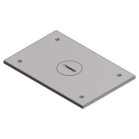 Cover Plate for Multi-Gang Floor Boxes for Power and Communications, Length 4-1/2 Inches, Width 3 Inches, 3/4 Inch NPS Plug, Aluminum