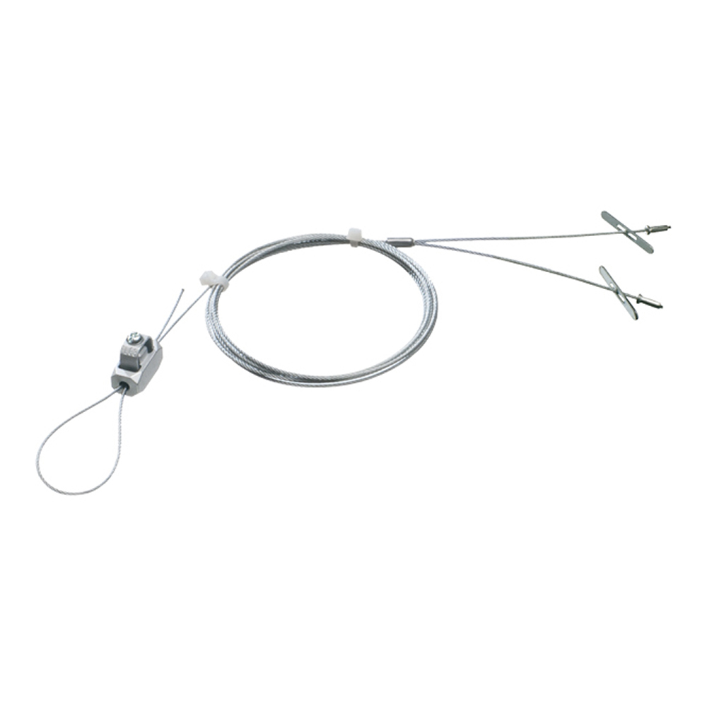 Galvanized braided support wire Y kit with toggle, 2 pack. 10ft length. Holds up to 75lbs. .080 wire.