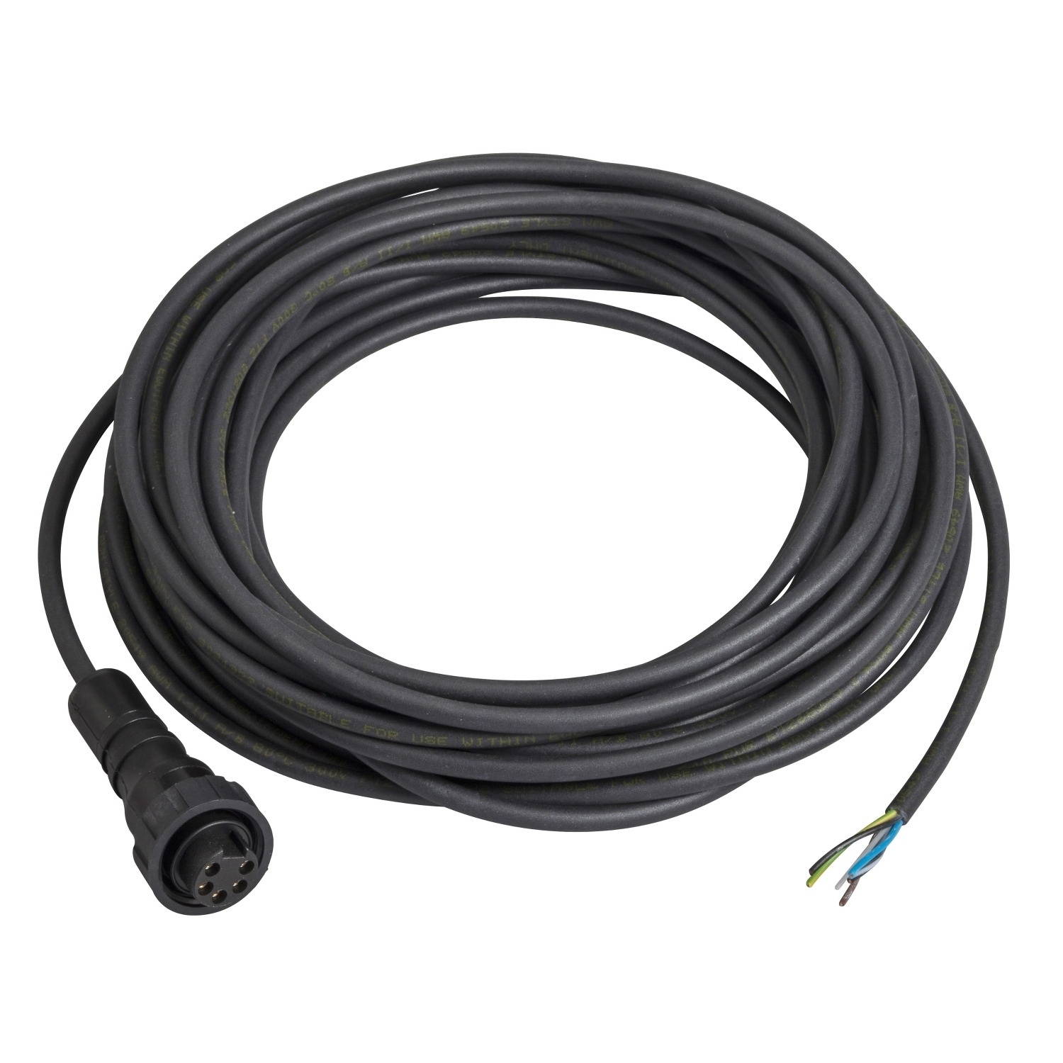 female, 7/8' 16UN, 5-pin, straight prewired connector - cable 5 m