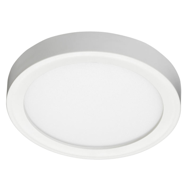 Juno SlimForm Surface Mount Downlights - Round, 5 Inches, 700 Nominal Lumens, 2700K, 90+ CRI, 120V, Forward/Reverse Phase Cut, White, SKU - 259EN5