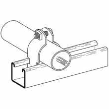 Eaton B-Line series O.D. pipe and conduit clamp, 0.0590" H x 2.3960" L x 1.25" W, Steel, 400 Lbs load cap