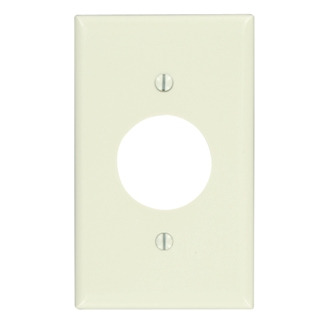 1-Gang Single 1.406 Inch Hole Device Receptacle Wallplate, Standard Size, Thermoset, Device Mount, Light Almond