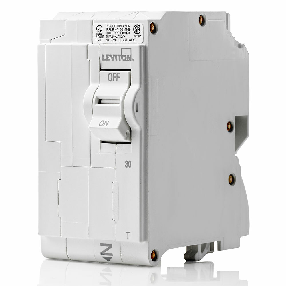 TM BRANCH CIRCUIT BREAKER STANDARD 2-POLE 30A 120/240V. 10KA INTERRUPT RATING. W/ INSTRUCTION SHEET