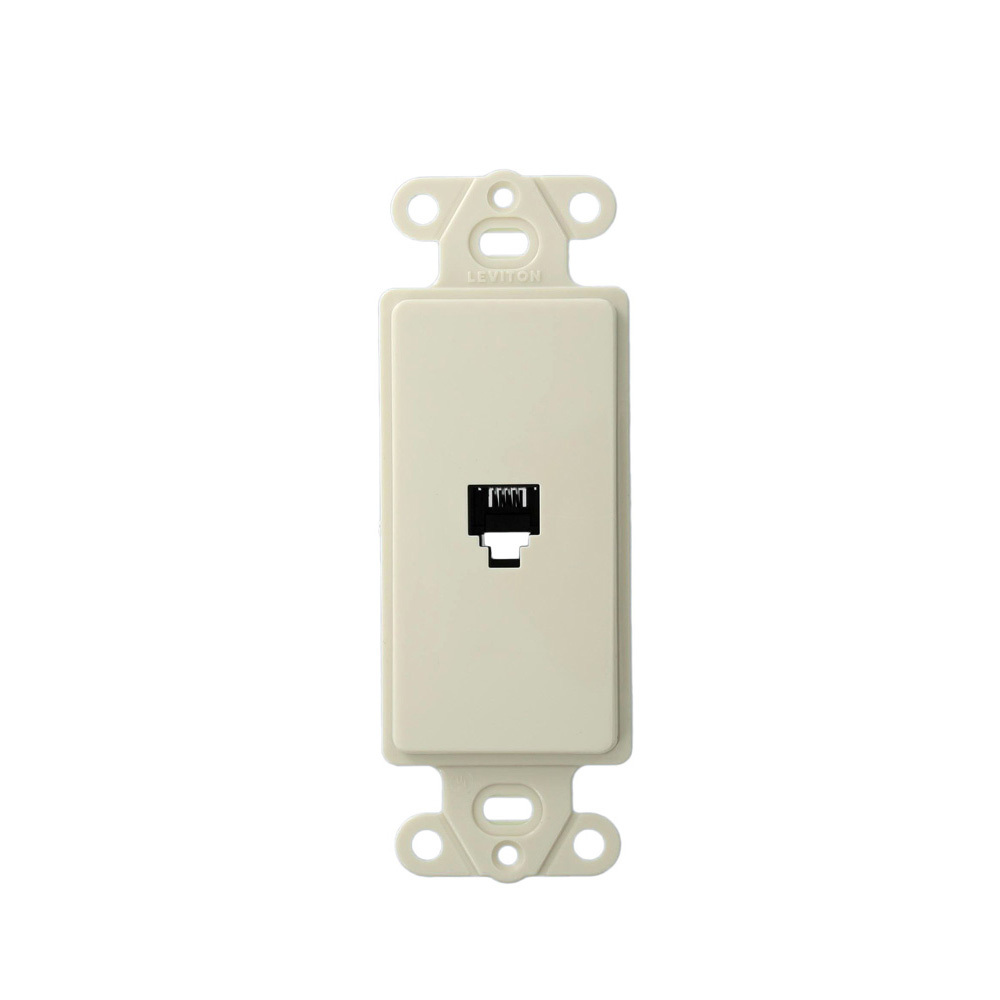 Decora Insert, 6P4C Modular Jack, Light Almond