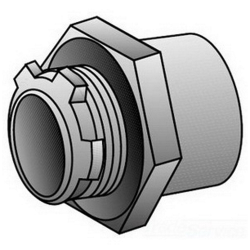 OZ-Gedney Type CHM Raintight Conduit Hub, Size: 2 IN, Malleable Iron, Finish: Zinc Electroplated, Connection: Male X 2-11-1/2 Tapered FNPT, Dimensions: 3-1/4 IN Diameter X 2 IN Length, Box Wall Thickness: 1/2 IN, Third Party Certification: UL File
