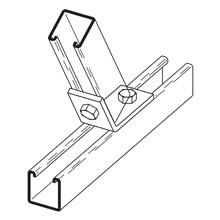 Eaton B-Line series open angle, 2.37" H x 3.25" L x 1.62" W, Steel, Electro-plated, 1/4" Gauge, Two hole open angle, 37-1/2 deg
