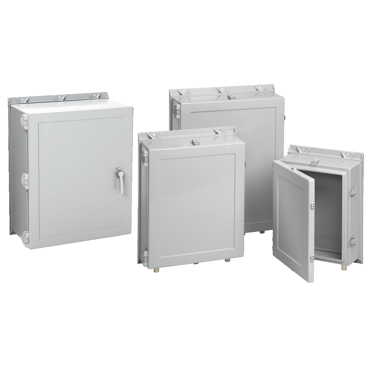 Hinge Cover Enclosure Quick-Release Type 4X, 60.25x36.31x16.00, Gray, Fiberglass