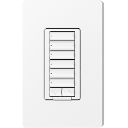 Lutron RadioRA 2 seeTouch Wall Mount Designer Keypad, 6 Button with Raise/Lower - Snow White