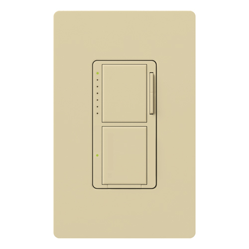 Maestro Incandescent/Halogen Dimmer and Switch, Single-pole, 120V/300W dimmer, 2.5A switch in ivory