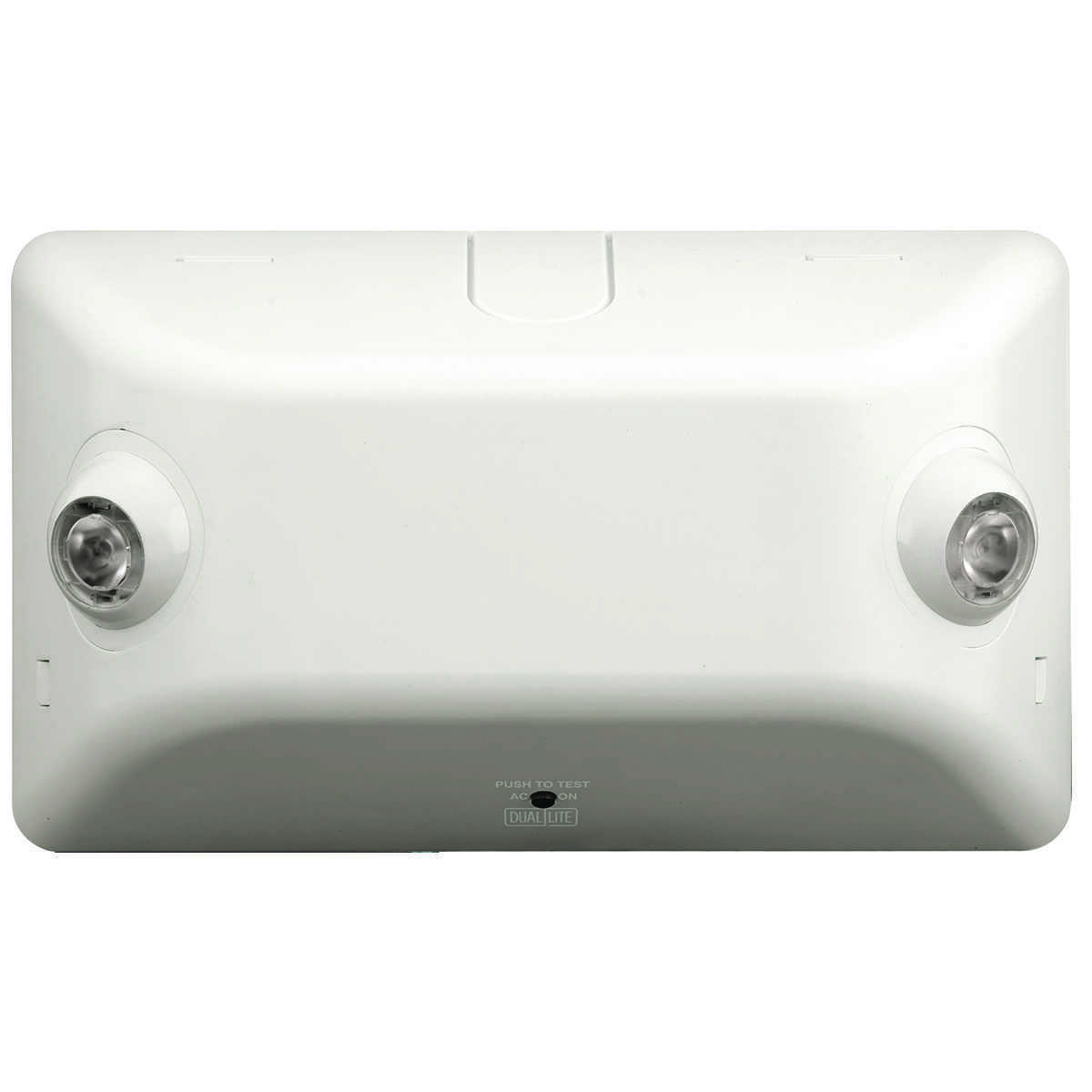 EV emergency light, Mounting Type: Wall or ceiling mount, Color: White, Number of Lamps: 2, Battery Type: Nickel Metal Hydride (NiMH), Battery Runtime: 90 min, Voltage Rating: 120/277 VAC, Environmental Conditions: Damp Location.
