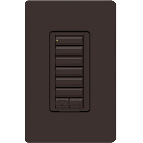 Lutron RadioRA 2 seeTouch Wall Mount Designer Keypad, 6 Button with Raise/Lower - Brown