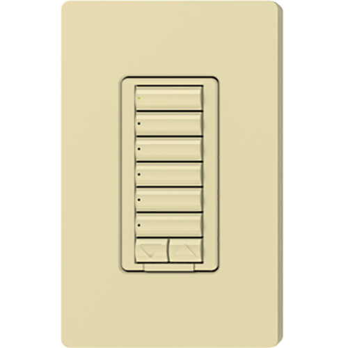 Lutron RadioRA 2 seeTouch Wall Mount Designer Keypad, 6 Button with Raise/Lower - Ivory