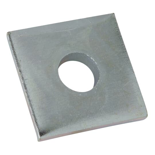 Washer, Square, Size 1-1/2 Inches x 1-1/2 Inches, Bolt Size 5/16 Inch, Thickness 1/8 Inch, Electro-Galvanized Steel