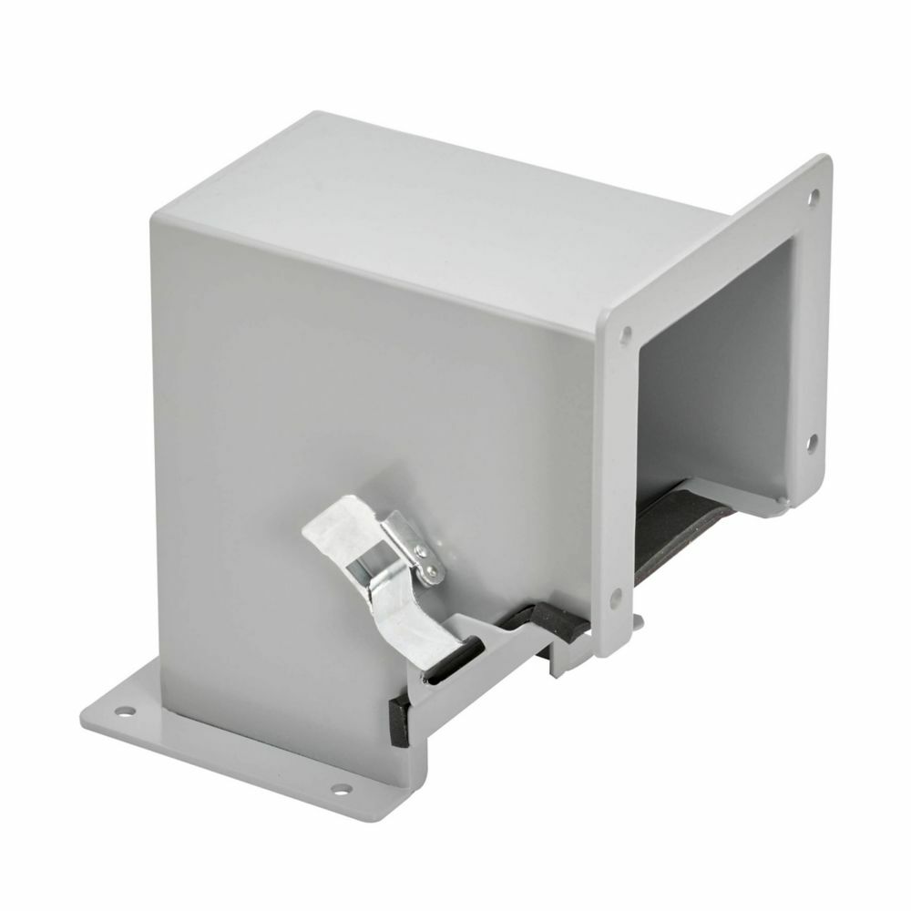 Eaton B-Line series wireway elbow fitting, 2.5" X 2.5" sealing plate kit, Lay-in, 90 elbow, inside opening, NEMA 12, Steel, ANSI 61 gray painted