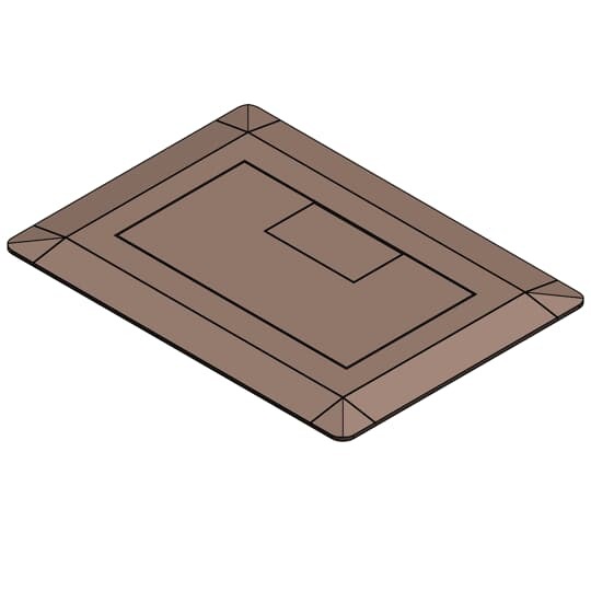 Single Gang Floor Box Cover, Width 7.13 Inches x Length 5 Inches, Caramel, Non-Metallic, Carpet Flange Included