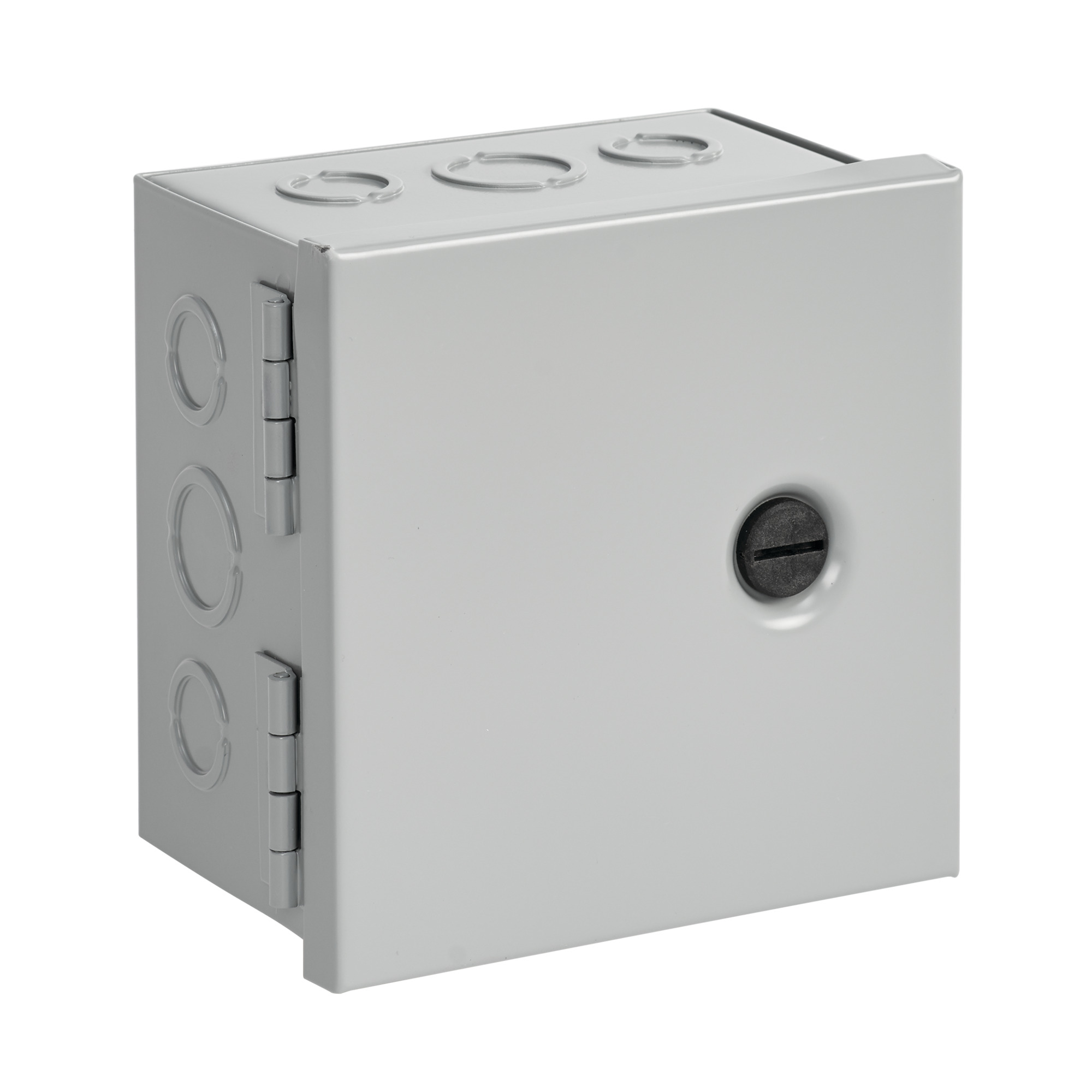 Hinged-Cover with Knockouts Type 1, 8.00x8.00x4.00, Gray, Steel