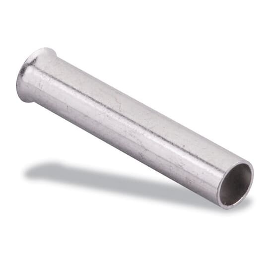 Non-Insulated Ferrule, Length .472 Inches/12mm, Inner Diameter .138 Inches/3.5mm, Outer Diameter .185 Inches/4.7mm, Conductor Size 10 AWG/6mm2, Copper, Tin Plated