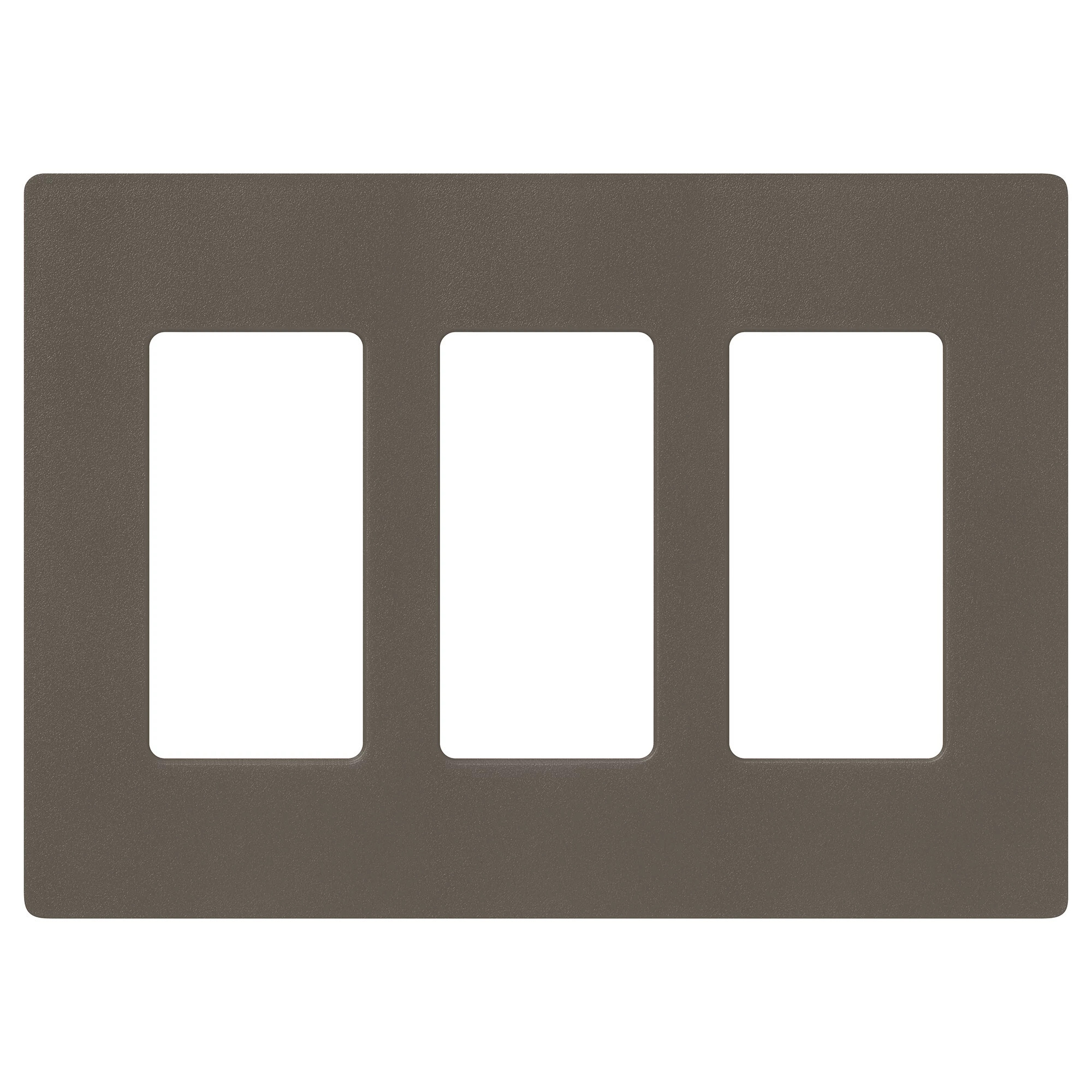 Claro Wallplate, Satin Finish, Three-gang in truffle