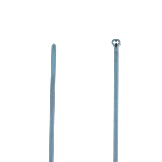 Detectable Cable Tie, Bright Blue Polypropylene for Temperatures up to 85 Degrees Celsius (185 F) for Indoor Applications, Length 92mm (3.6 Inches), Width of 2.3mm (0.09 Inch), Thickness of 0.9mm (0.035 Inch), Tensile Strength Rating of 50 Newtons (11 Pounds)