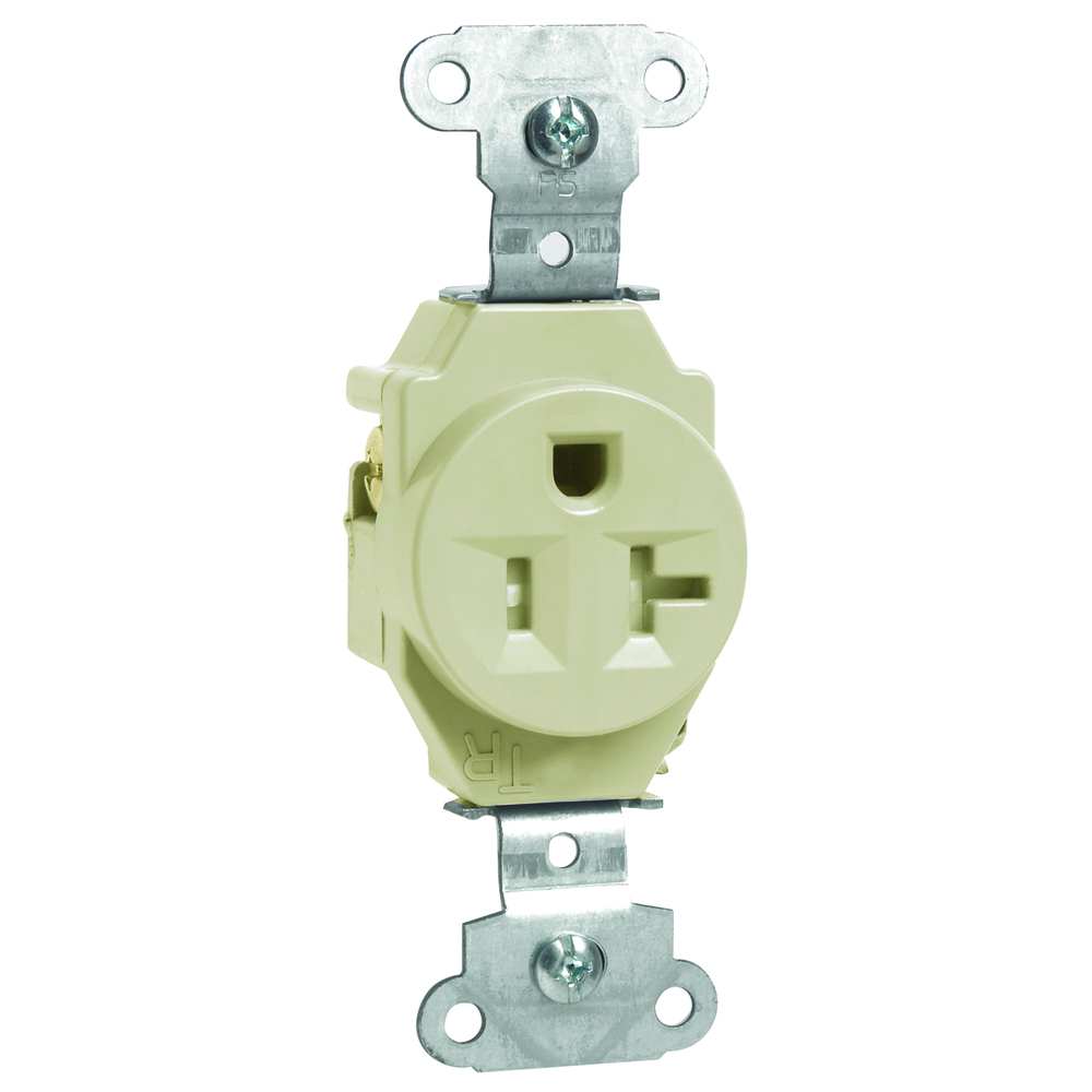 Tamper-Resistant Construction Spec Grade Single Receptacle Back and, Side Wire 20amp 125volt Light Almond