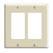 2-Gang Decora/GFCI Device Decora Wallplate, Standard Size, Ivory