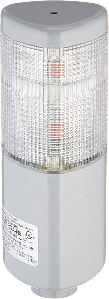 Chameleon Multi-Status Beacon With Tone Module, 120 VAC, LED Lamp, 3 Inch Diameter, Surface Mount, Amber/Green/Red
