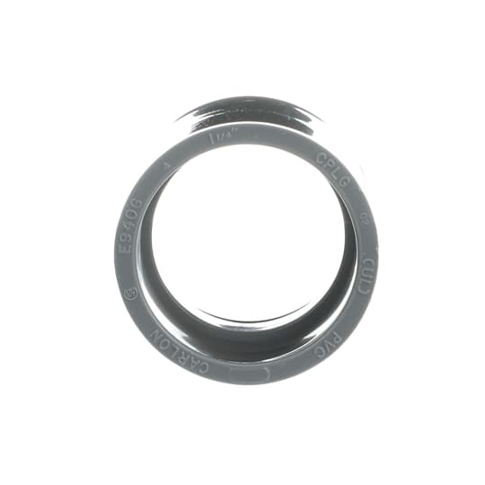 Standard Coupling, Size 1-1/4 Inch, Length 2-1/8 Inches, Outer Diameter 1-63/64 Inch, Inner Diameter 1.535 Inches, Material PVC, Color Gray, For use with Schedule 40 and 80 Conduit