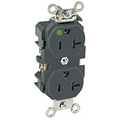 20-Amp, 125-Volt, Heavy Duty Hospital Grade, Duplex Receptacle, Straight Blade, Self Grounding, Light Almond