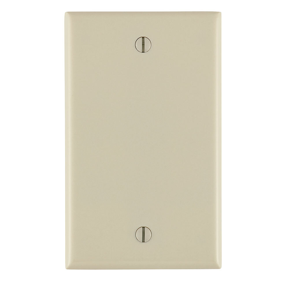 1-Gang No Device Blank Wallplate, Standard Size, Thermoset, Box Mount, Light Almond