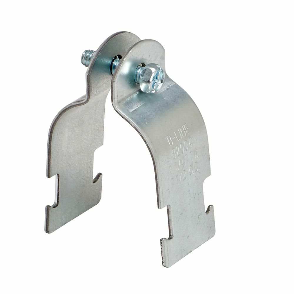 Eaton B-Line series O.D. pipe and conduit clamp, 0.0994" H x 4.0720" L x 1.25" W, Steel, 800 Lbs load cap, 5/16"-18 bolt/pin size