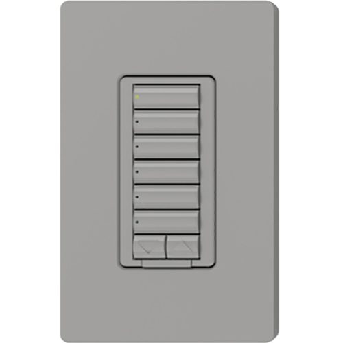 Lutron RadioRA 2 seeTouch LED+ Hybrid Keypad, 6 Button with Raise/Lower- Gray