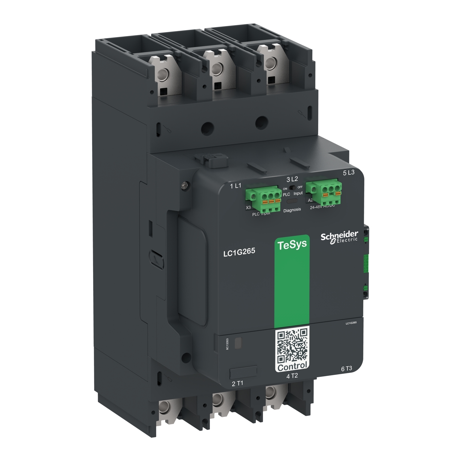 Contactor, high power, TeSys Giga, advanced version, AC-3, <= 440V, 400A, 3 pole/NO, 48-130VAC/DC coil
