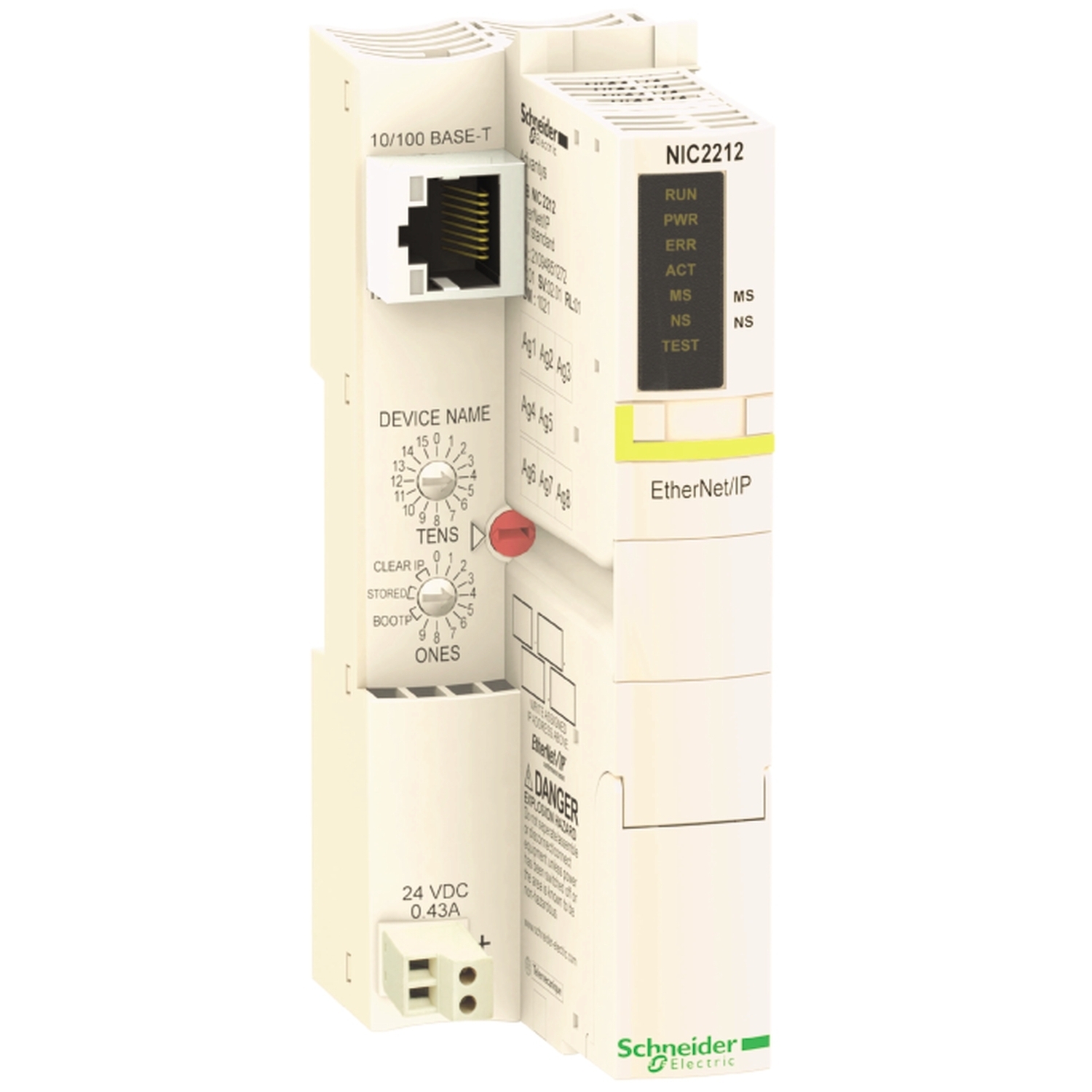 network interface module, Modicon STB, standard, Ethernet/IP, 10-100Mbit/s