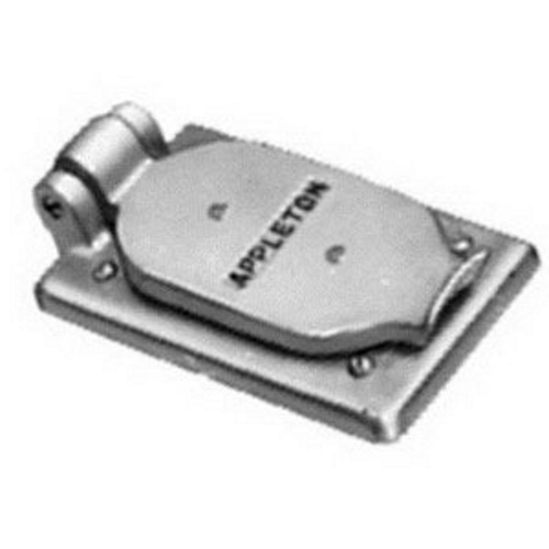 Spring Loaded Malleable Iron Vapor Proof Duplex Flush Receptacle Cover; 1 Gang
