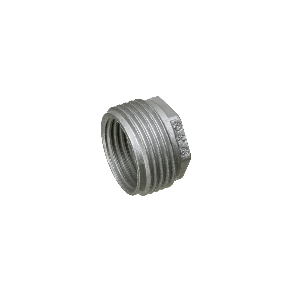 3/4" x 1/2" Hex head reducing bushing, zinc die-cast, maintains ground path and able to pass ul high current testing.
